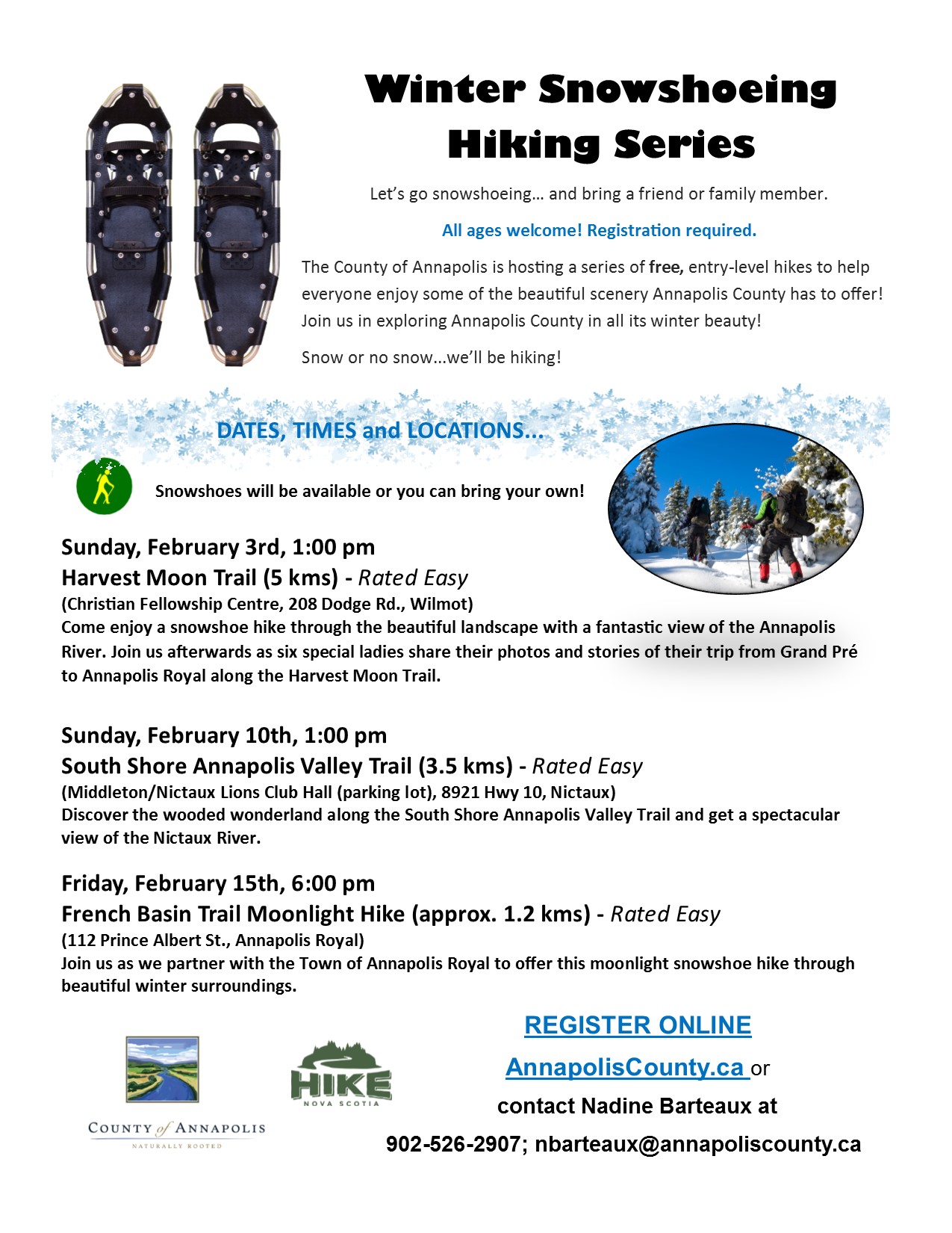 2019 Winter Snowshoeing Hiking Series poster