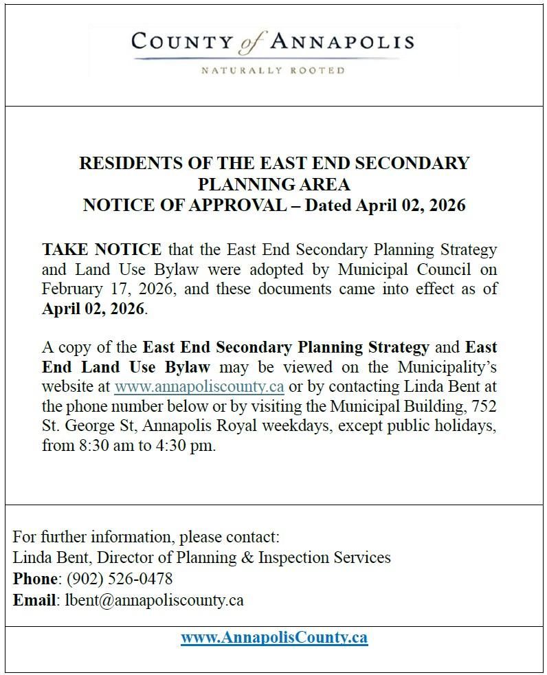 Approval Ad East End SPS LUB April 02 2026