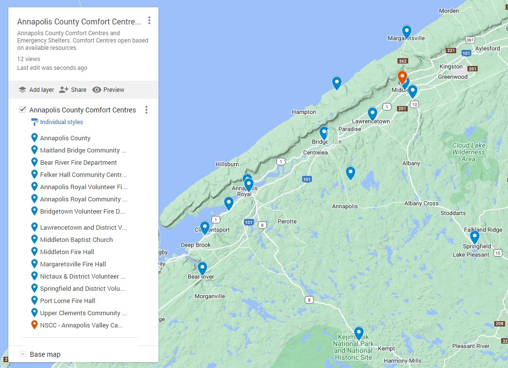 comfort centre locations on Map for web