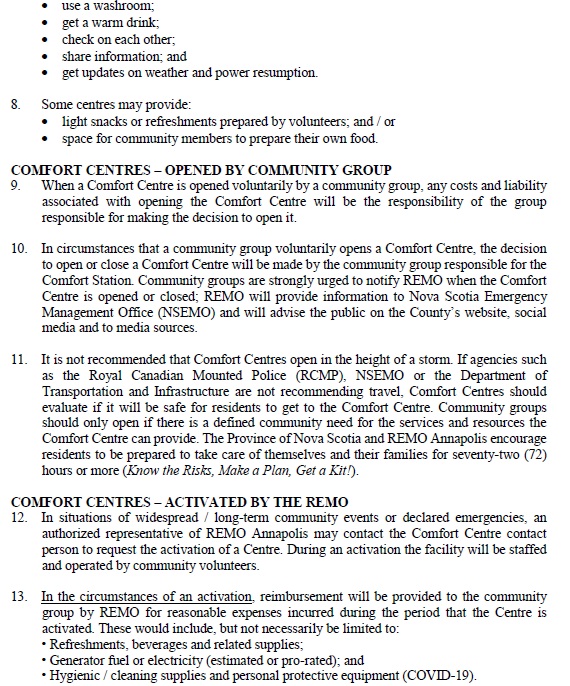 comfort centre policy page 2