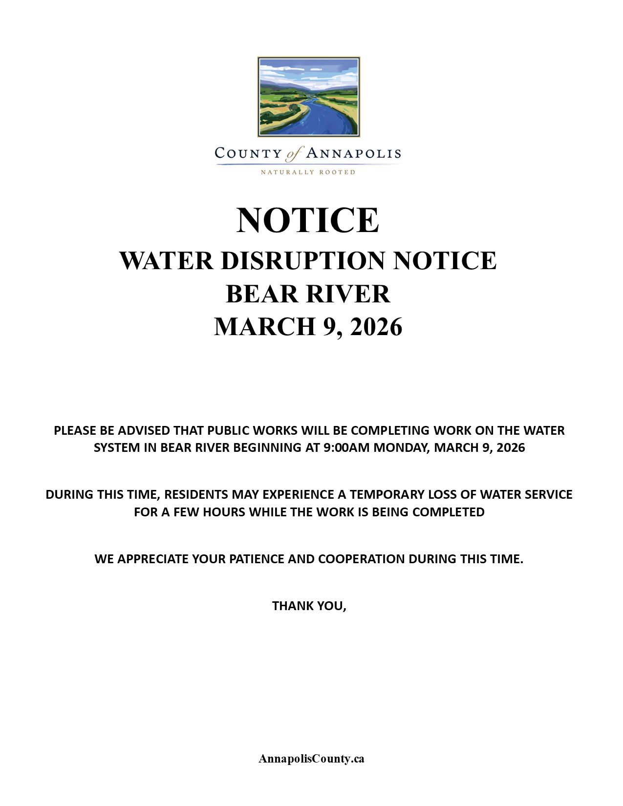 BR WATER DISRUPTION MARCH 9 26