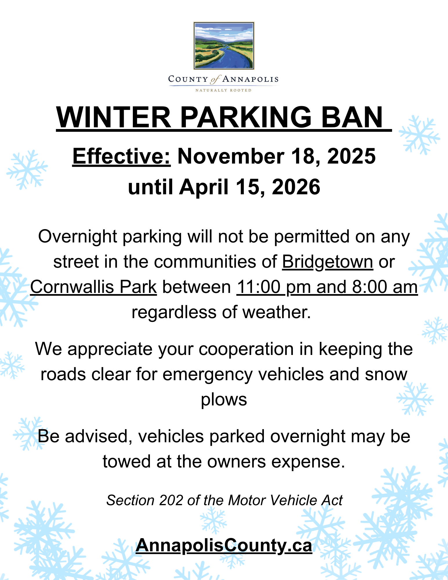 Winter Parking Regulations 1
