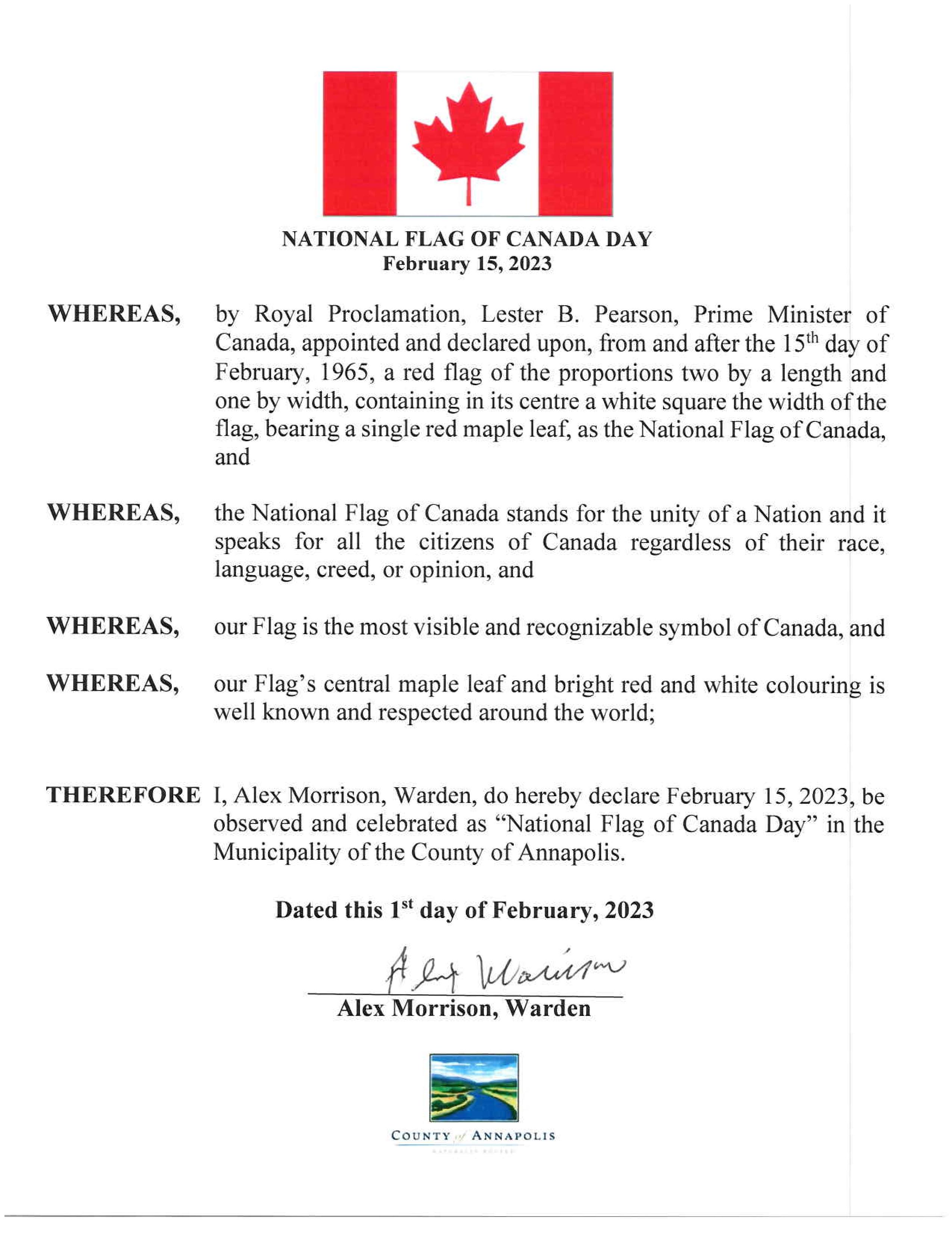 2023 National Flag of Canada Day Proclamation