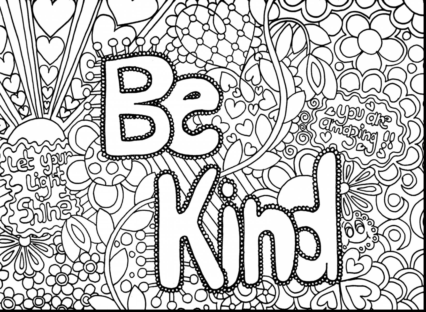 Adult Be Kind Colouring Page