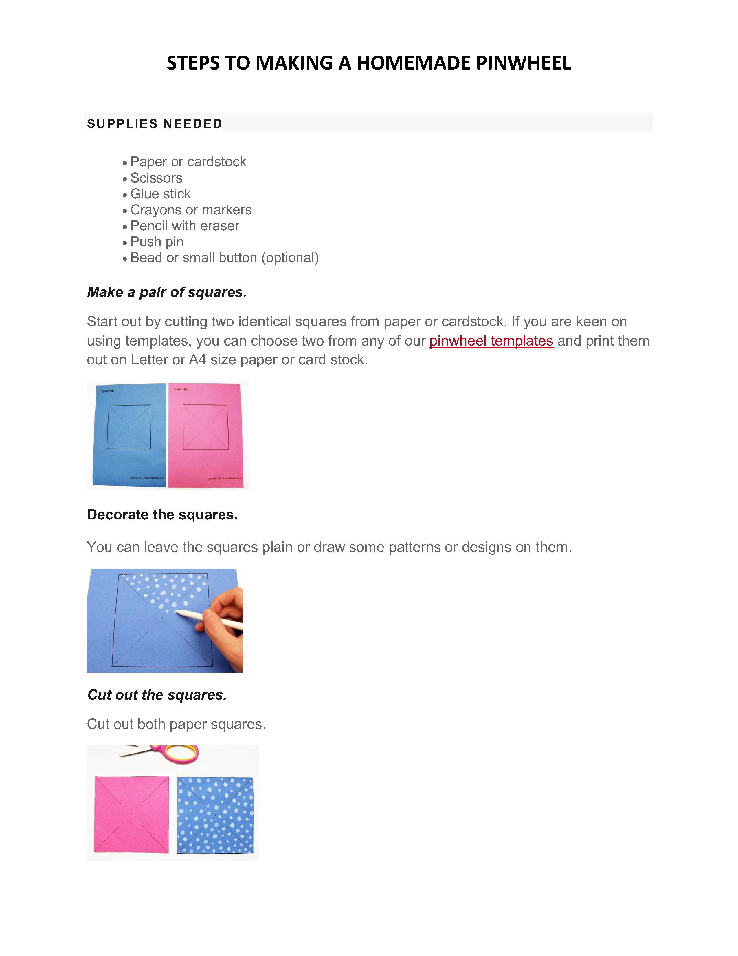 Pinwheel instructions 1